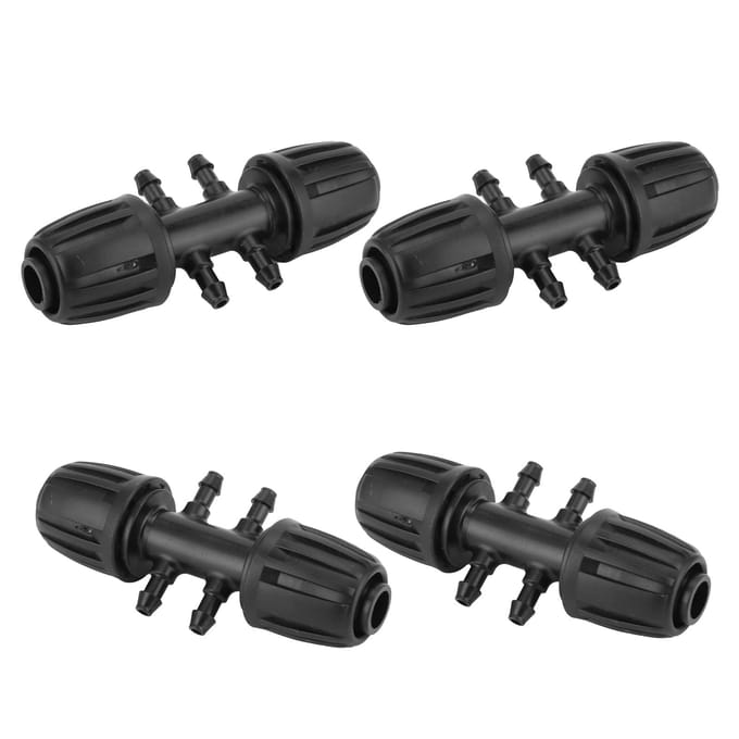 10 stuks Geribbelde Verloopstuk 16mm Buis naar 4/7 Adapter Tuinirrigatie Accessoires black