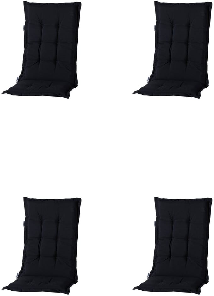 Tuinstoelkussen hoog 50x123 Basic zwart (4 stuks) Madison | Topkwaliteit Madison tuinkussen 50% Katoen 50% Polyester