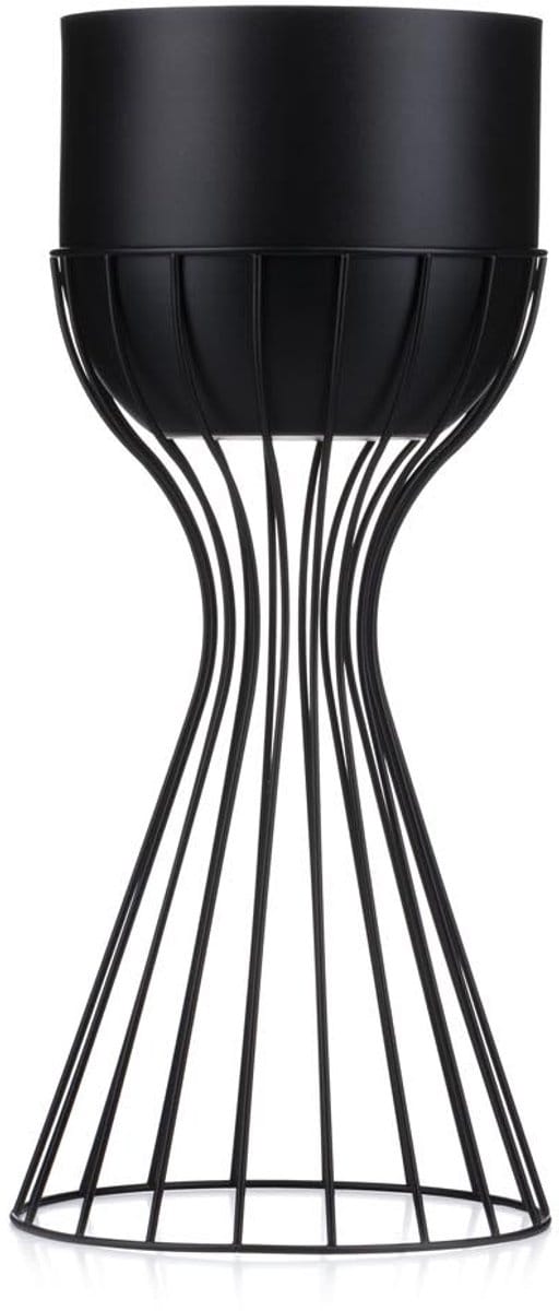 Loft Serie - Bloemenstandaard - Industrieel Design - Staalconstructie - Zwarte Afwerking - 46 cm