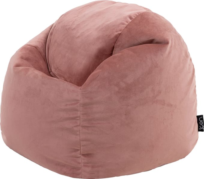 icon - Kingston Kinderzitzak Stoel - Velours - Oud roze