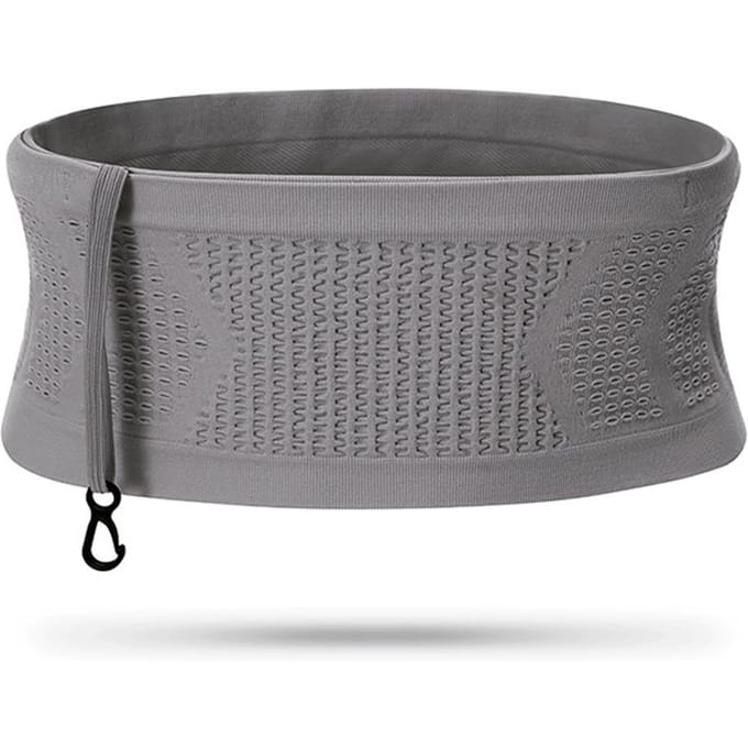 Slanke hardloopriem Heuptasjes Rekbaar 360 graden rond Open Ademend Workout Heuptasjes Antislip XL grijs