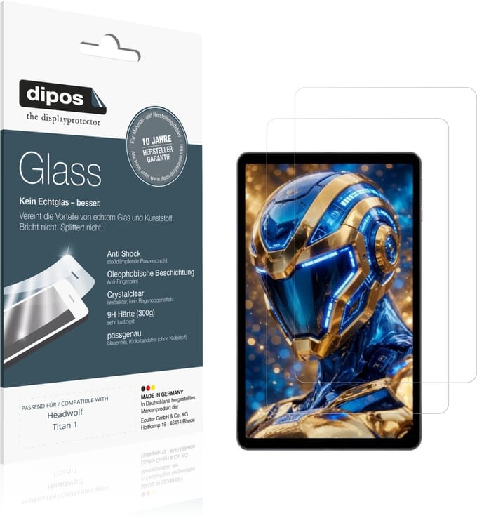 dipos – 2x Pantserfolie geschikt voor Headwolf Titan 1 | 9H Screenprotector