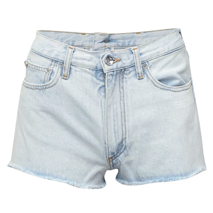 Off White Dames Denim Cropped Shorts (Lichtblauw)