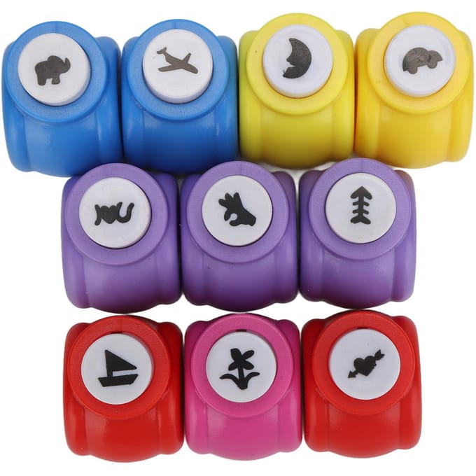 10 stuks Gatentangetjes Mini Meerdere Patronen DIY Perforator Set voor Scrapbooking Nagelkunst blue