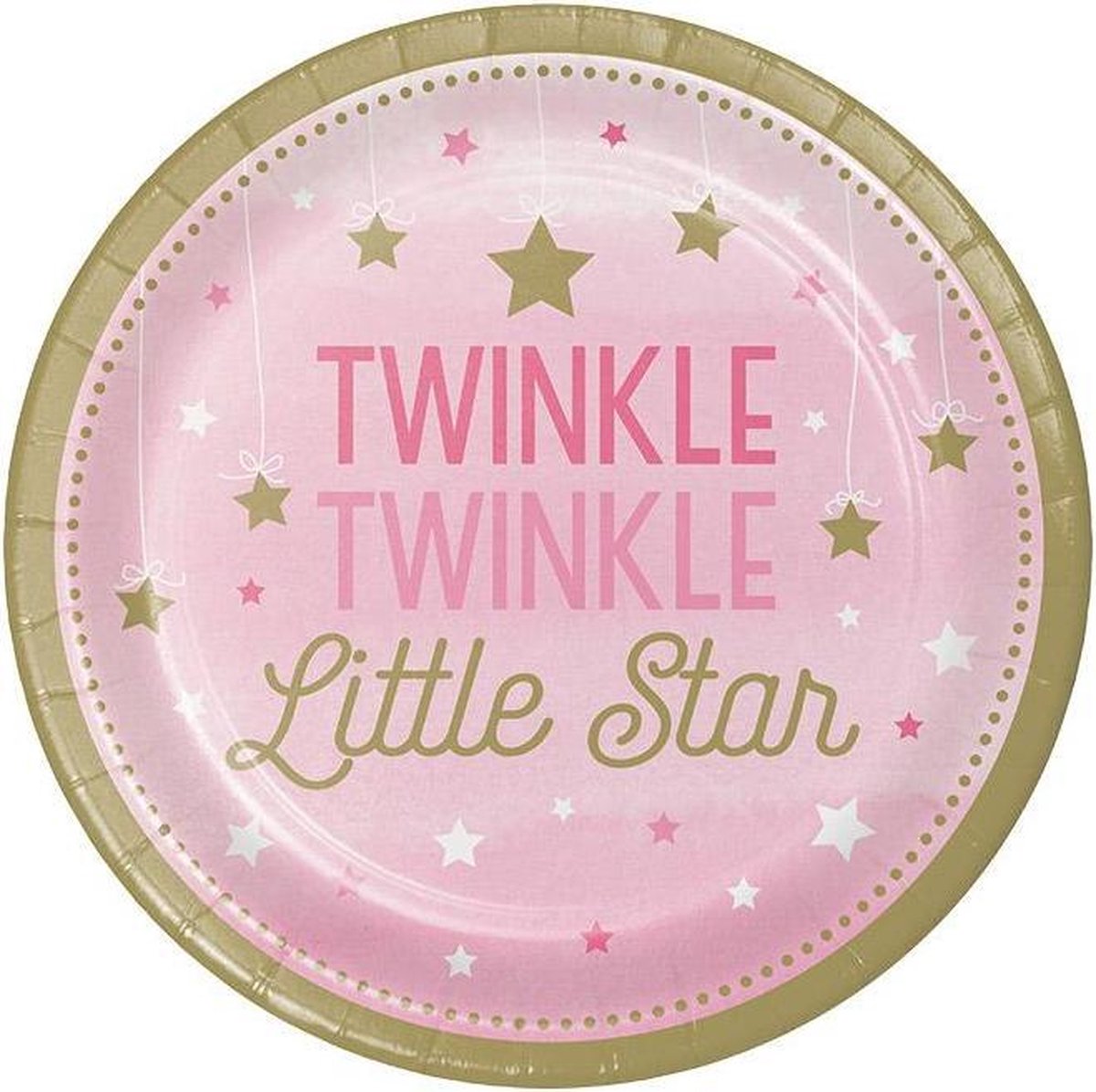 Bordjes Twinkle Little Star Roze - 8 Stuks