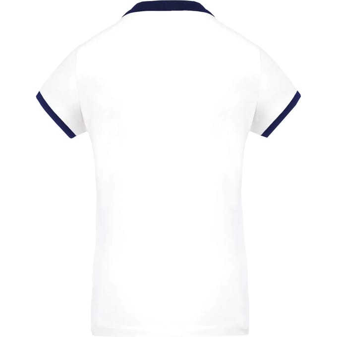 Damessportpolo 'Proact' met korte mouwen White/Navy - M