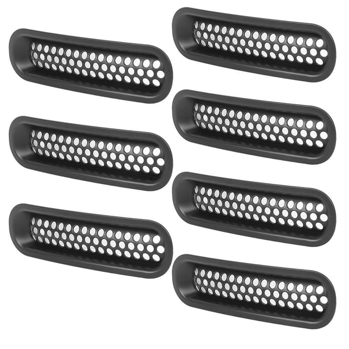 7 pièces ABS Extérieur Grilles Avant Grille Mesh Convient Pour Jeep Wrangler 20072018 Noir black