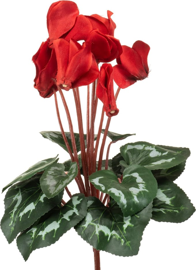 Emerald - Kunstplant Cyclamen rood 30cm - Kunstplant voor binnen