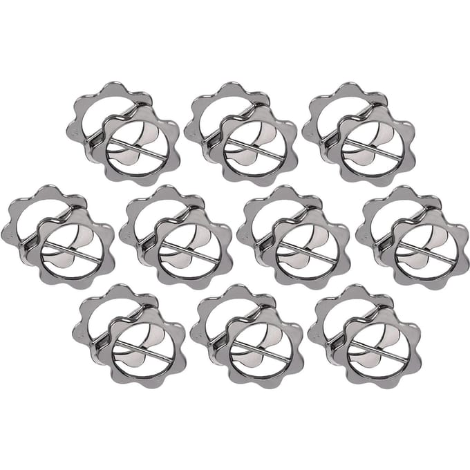 20 Pièces Boucle de Ceinture Forme Fleur Alliage de Titane Travers DIY Décorations Accessoires de Vêtement gray