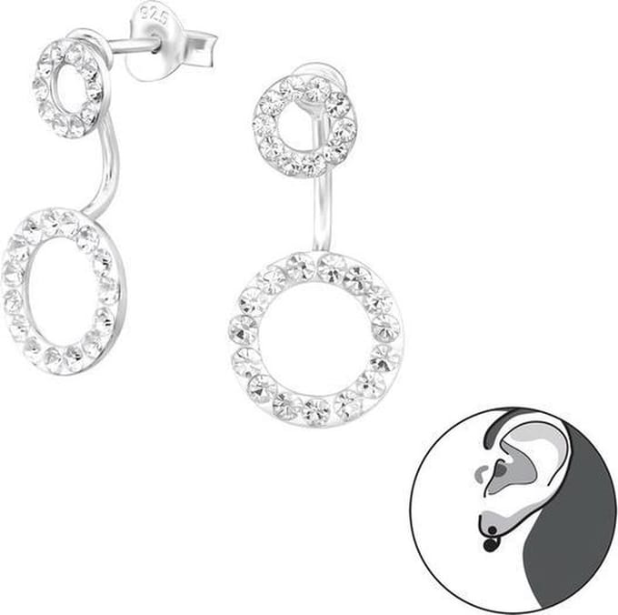 Amanto Oorbellen Eden - 925 Zilver E-Coating - Cirkel - 9x20mm