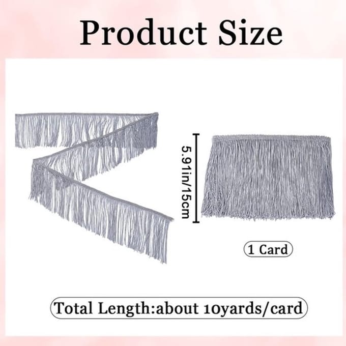 By shayne - Kwastje Trim - Polyester Naaien - 10 Yards 15 cm - Grijs
