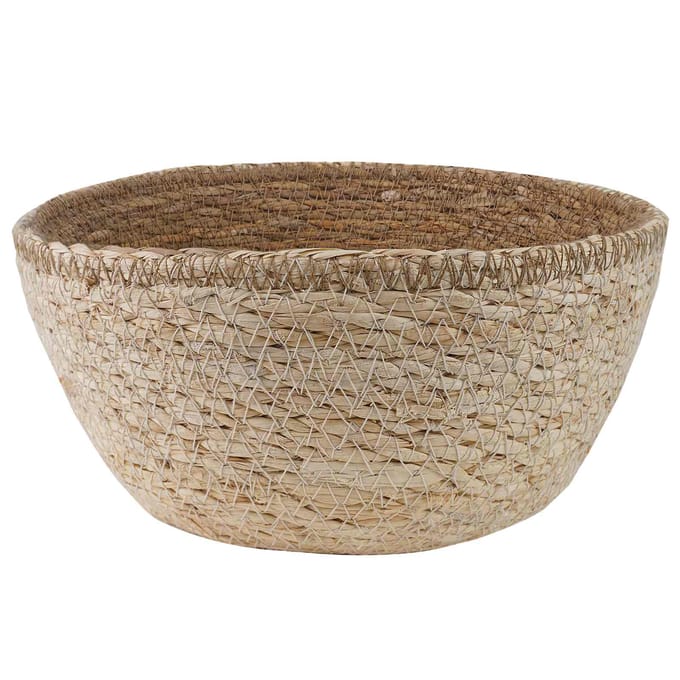 vidaXL Plantenpot met handvatten 2 st Wit Ø 22 x 20 cm 100% Zeegras