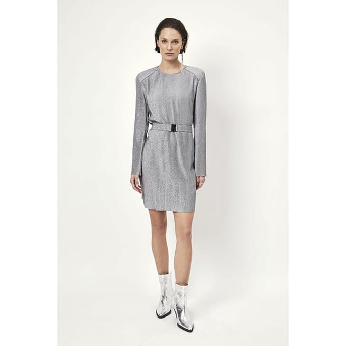 Dante6 Aroné Belted Mini Dress Grey Cloud Größe: 34 | Minikleider Outlet | Damen | Grau