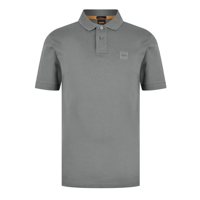 Boss Heren Passagiers Box Logo Polo Shirt (Houtskool)