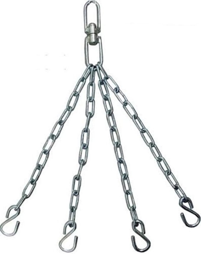 Bokszakketting met Wartel - Stalen Ketting, 48 cm, 4 Haken