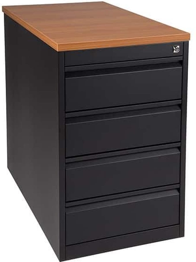 Praktische standcontainer 3 lades diep 80CM kleur Wit (RAL9010) topblad Wit