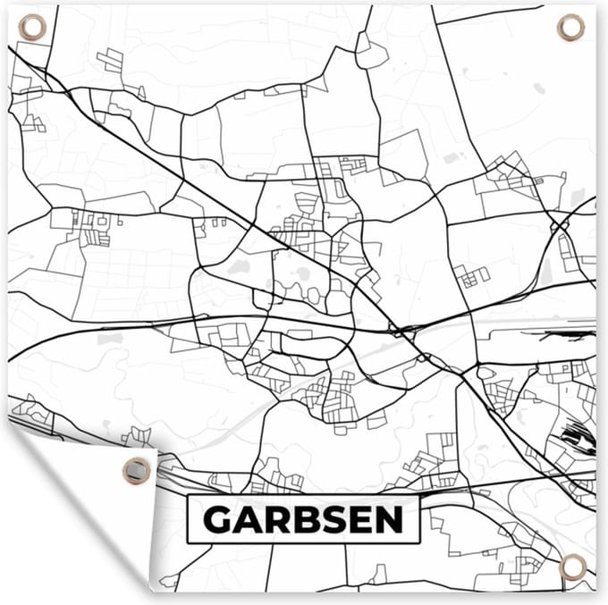 Tuindoek Plattegrond - Garbsen - Kaart - Stadskaart - 100x100 cm