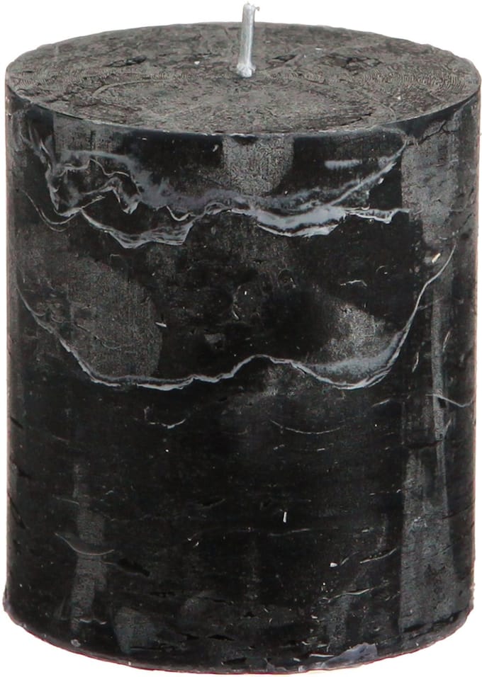Massieve zwarte pilaarkaarsen 70×80mm, set van 4 - Elegante decoratiev