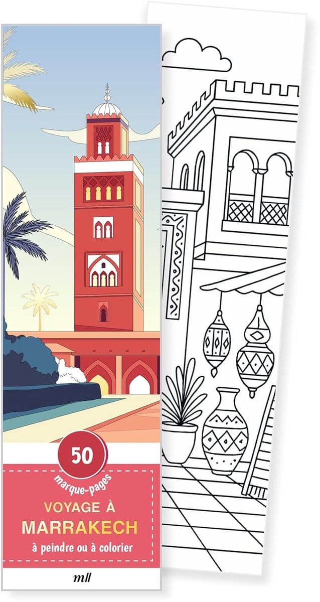 Boekenleggers om te kleuren - Voyage à Marrakech (reis naar Marrakech)