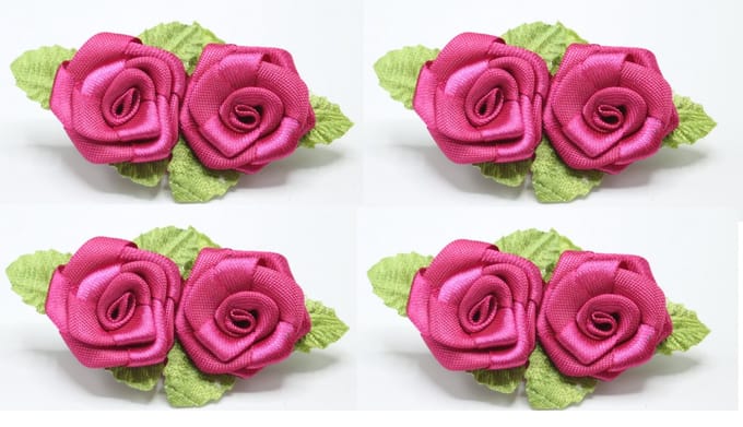 4 haar bloemen clicks 2 roosjes op click fuchsia