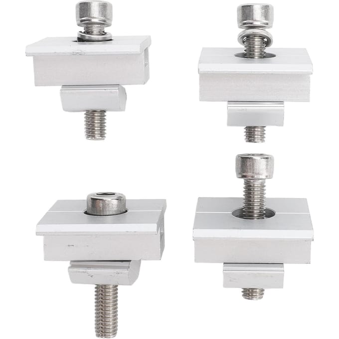 4 STKS Zonnepaneel Beugel Middenklemmen Zilver Lichtgewicht Staal 35mm Zonnepaneelklemmen voor RV white