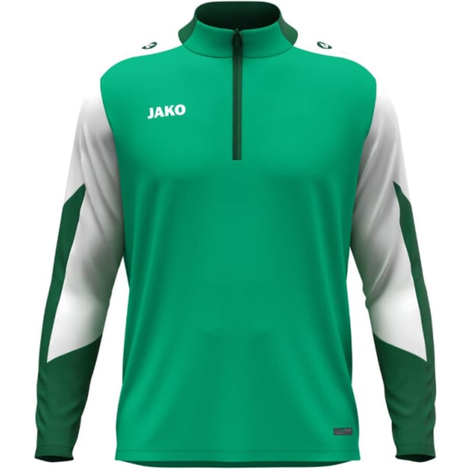 Jako Dynamic Ziptop Kinderen - Groen / Wit / Donkergroen | Maat: 116
