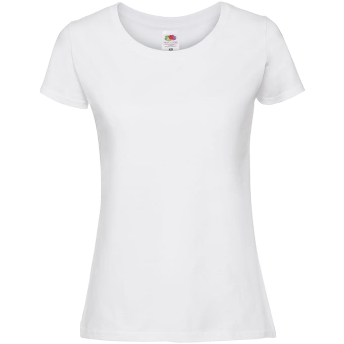 Fruit Of The Loom Vrouwen / Dames Fit Ringgesponnen Premium Tshirt (Wit)