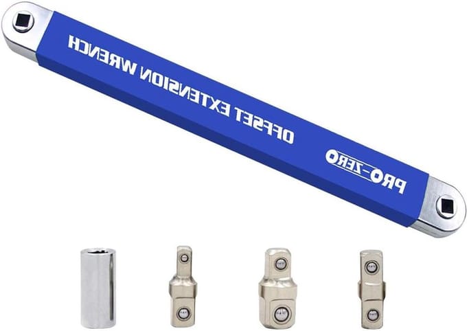 Pro Zero Offset Extension Wrench - multifunctionele offset verlengsleutel - verspringende verlengsleutel - 1/2 1/4 3/8 aandrijfadapter - strakke ruimte