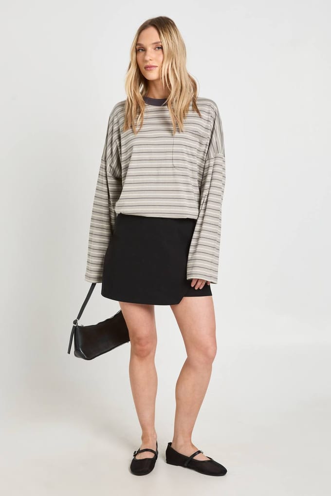 boohoo Dames Petite Bengaline Wikkel-skort | Black | Maat: 16
