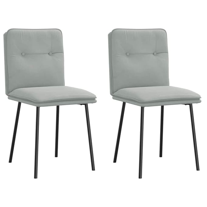 vidaXL - Eetkamerstoelen - 2 - st - fluweel - lichtgrijs