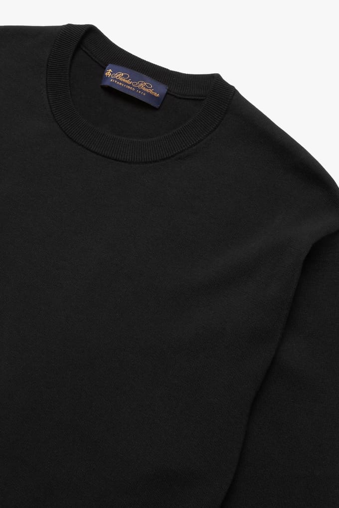 Brooks Brothers Cotton Crewneck Black Größe: M | Pullover Outlet | Herren | Schwarz