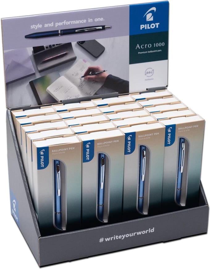 Balpen PILOT Acro 1000 medium assorti | 20 stuks