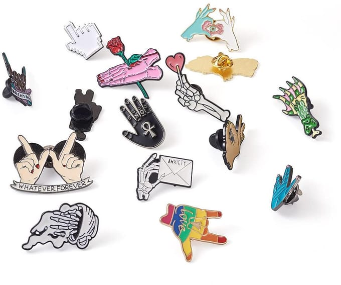 Pandahall Set met verschillende thema-legering, emaille broches
