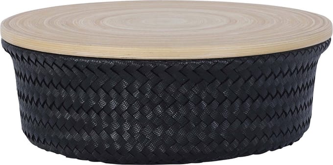 Handed By Wonder M - Opbergmand rond met deksel - zwart