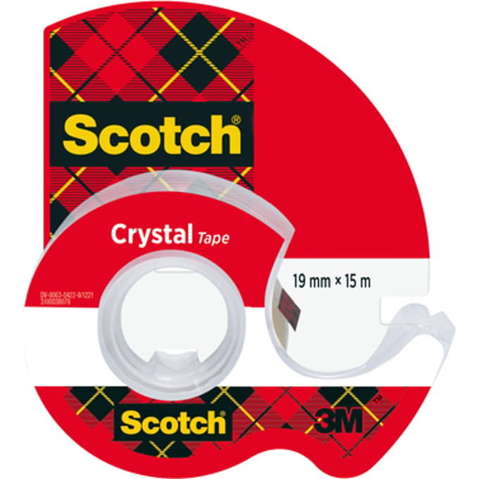 Plakband Scotch Crystal 600 19mmx15m transparant  + handdispenser