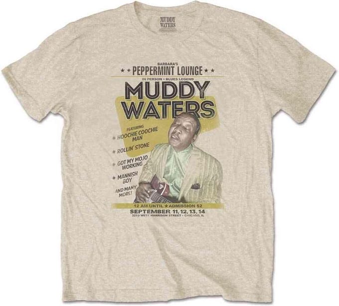 Muddy Waters - Peppermint Lounge Heren T-shirt - S - Creme