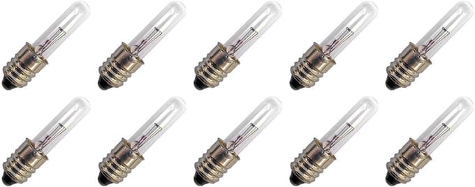 Signaallamp E10 60V 3.6W - 60 mAh - 10 stuks - T6.6 Gloeilamp Ø6.6mm - 35mm - 2500K - Dimbaar
