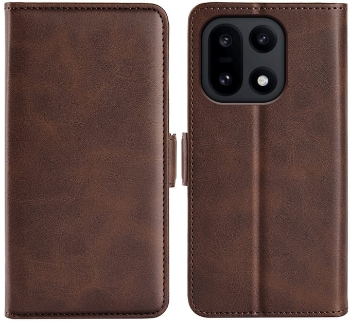 MobyDefend Hoesje - Geschikt voor OnePlus 15 - Luxe Wallet Book Case (Sluiting Zijkant) - Bruin