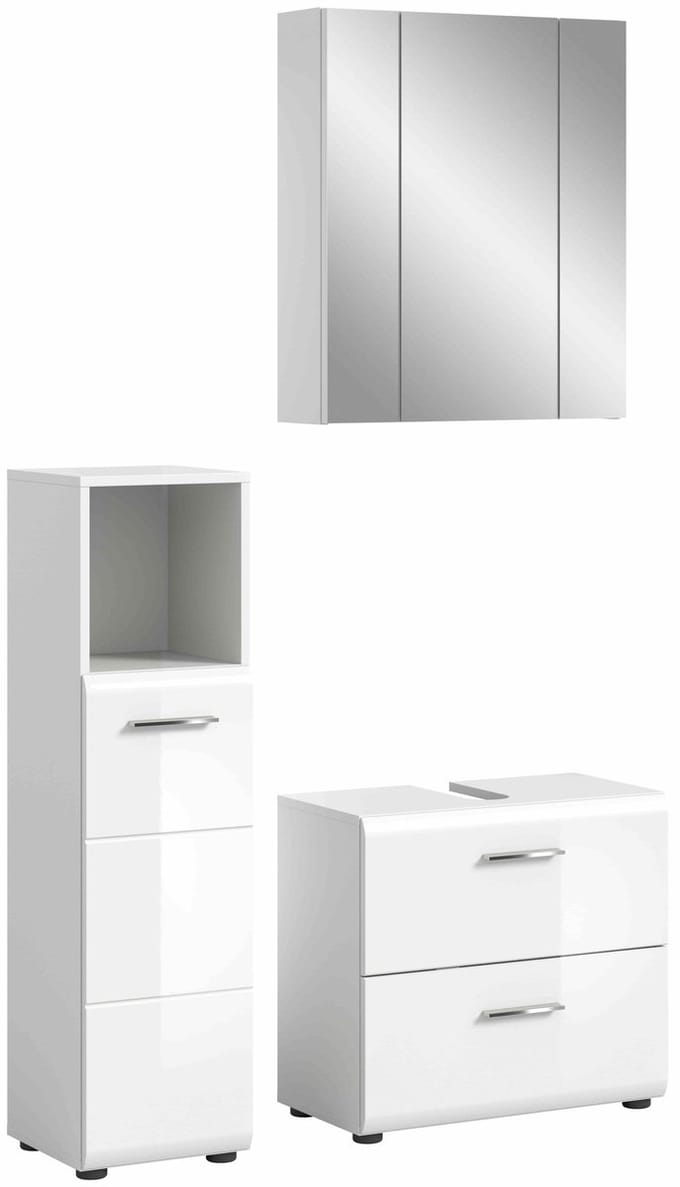 IJs badkamercombinatie wit hoogglans MDF TZ wit NB - 32x105x185cm