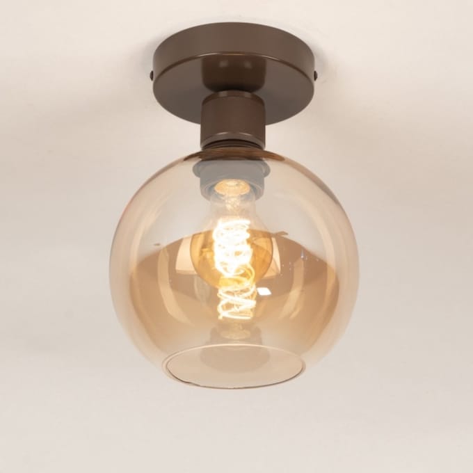 Lumidora Plafondlamp 75778 - Plafonniere - MARIEKE - E27 - Bruin - Metaal - ⌀ 18 cm