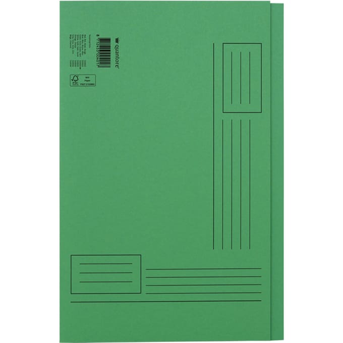Vouwmap Quantore Folio ongelijke zijde 250gr groen