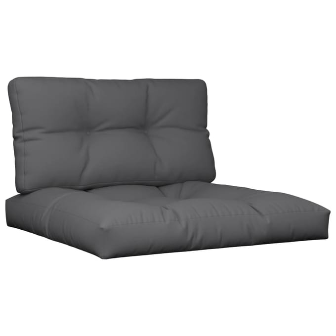 vidaXL - Palletkussens - 2 - st - stof - antracietkleurig