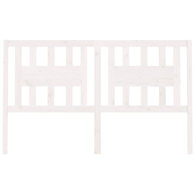 vidaXL - Hoofdbord - 146x4x100 - cm - massief - grenenhout - wit
