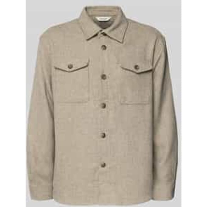 Regular fit overhemdjack met wol, model 'LOSEPABLO'