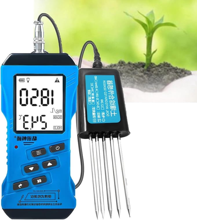 Digitale Bodemmeter - Bodem Analysator - Bodemvruchtbaarheid Testen - 7-in-1 Multifunctioneel - NPK EC pH - Zwart