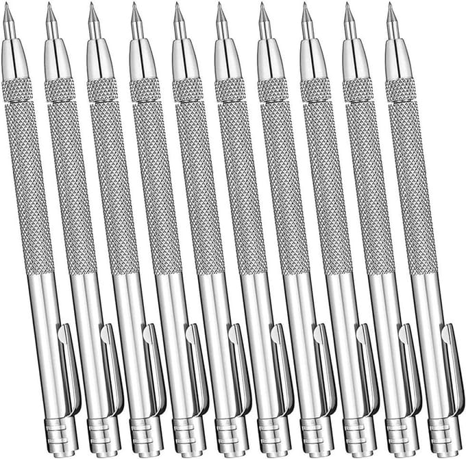 Kraspen Set - Graveerpen - Decoreren Glas - Met Magneet - 10 Stuks - Wolfraamcarbide