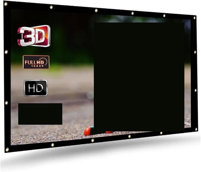 Projectiescherm - Opvouwbaar Scherm - Thuisbioscoop Ervaring - Gelijkmatige Lichtverspreiding - 100 Inch - Mat Wit