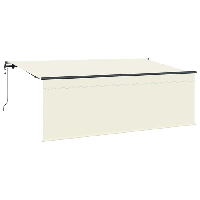 vidaXL - Uitschuifbare - luifel - Crème - 350 - x - 200 - cm - Polyester - en - Aluminium