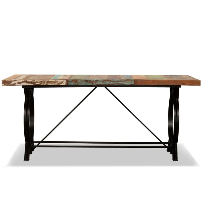 vidaXL - Eettafel - 180 - cm - massief - gerecycled - hout
