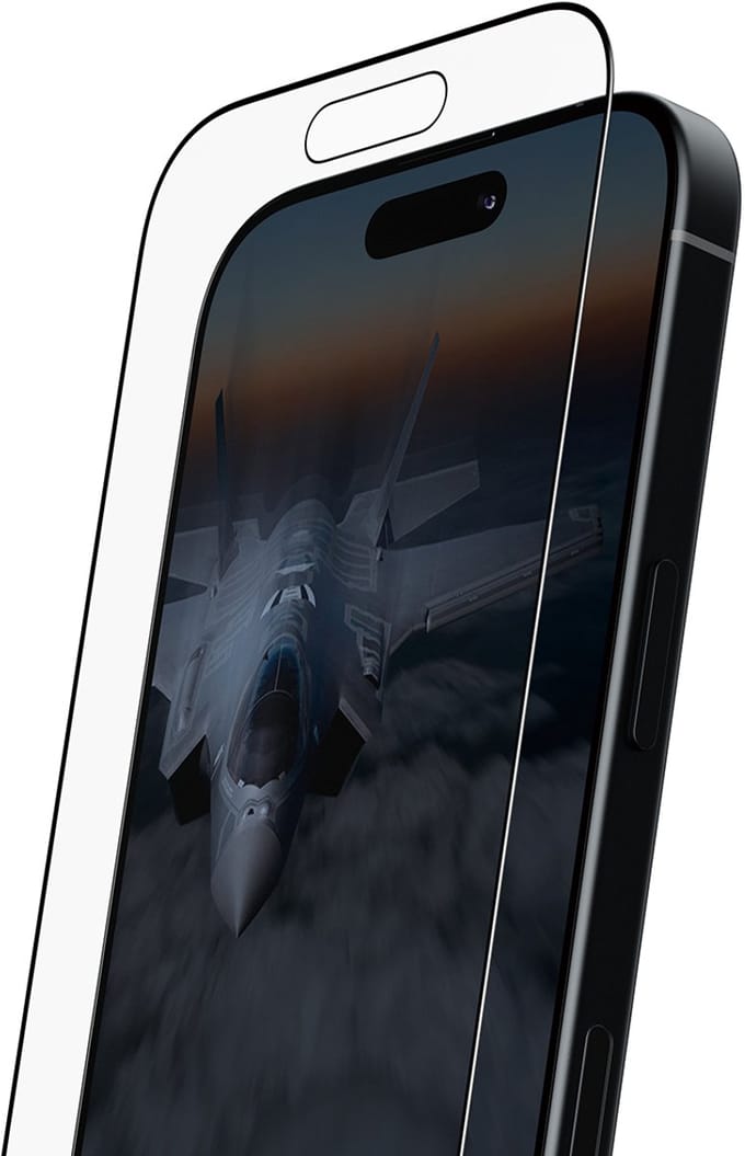 PanzerGlass Stealth Screen Protector w. Black Frame iPhone 17 | iPhone 16 Pro | Ultra-Wide Fit w. FASTFIT IN-A-BOX